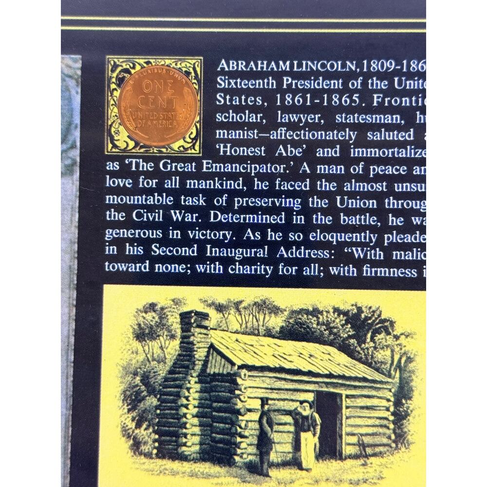 A Memorial To Lincoln Framed Penny Collection Display Abraham Lincoln Wall Art - Picture 6 of 10